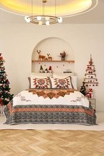 3PCS Lightweight Quilt Set Bedspread Set Cover with Maple Leaf Splicing Design