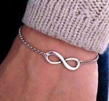 Armband Infinity ARMKETTE  Anhänger silber Schmuck  Kette Kinder Damen NEU