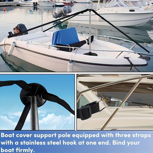 Boat Cover Support Pole Adjustable 2 Stage Extension from 34.6" to 59.8" Sturdy - Foto 4 di 14