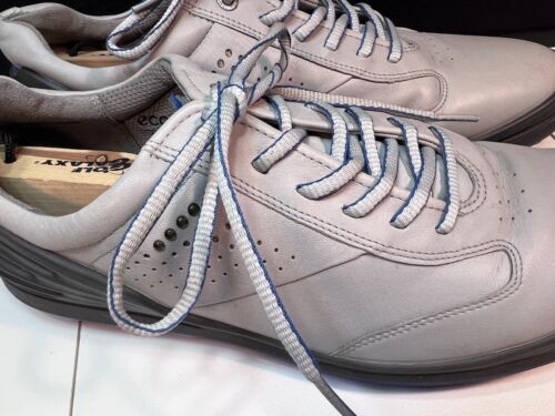 ECCO Men's Gray Blue Leather Cage Pro Golf Sneaker Shoe Lace Up Size 45 US 11 - Picture 3 of 7
