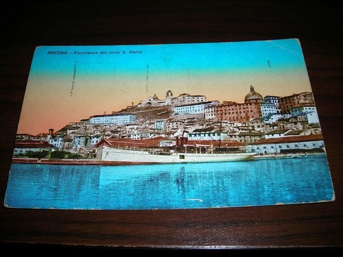 CARTOLINA ANCONA PANORAMA DAL MOLO SANTA MARIA FORMATO PICCOLO VIAGGIATA