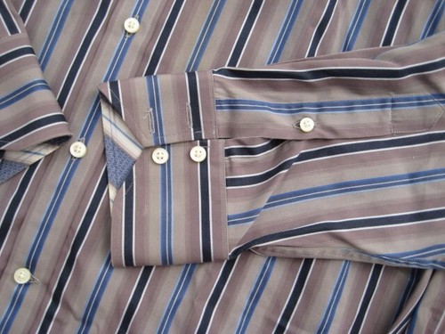 Thomas Dean Striped men's Button Up Dress Shirt Size XL Striped # 2 - Picture 4 of 11