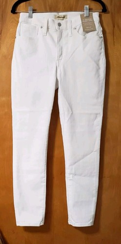 Jeans Madewell 9" vita media skinny crop taglia 27 in bianco puro nuovi con etichette MD097 - Foto 7 di 8