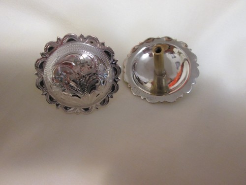 Pico Edge Sterling Overlay 1 3/4" Concho with 1" chicago (1 concho) - Picture 1 of 2