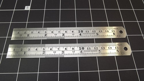 New 6" Pocket Stainless Steel Ruler "Set of Two" Millimeter-Inch TOP SELLER! - Picture 1 of 4