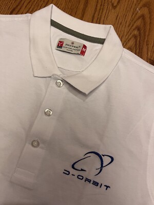 D-Orbit Satellite Space Tug Mission POLO SHIRT White Medium Orbital Vehicle Md M