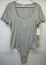 Jenni Intimates Women's Ribbed Body Suit Heather Grey Large