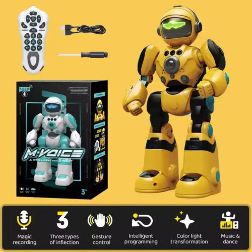 AI Smart RC Robot Toy Talking Dancing Robot (Yellow) Remote Control Programmable