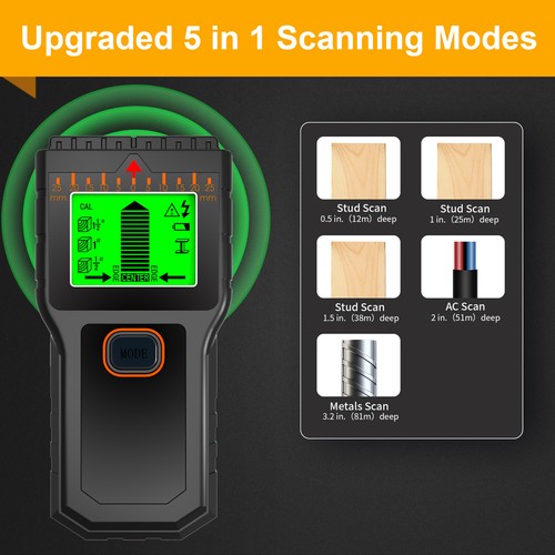 5 in 1 Electric Detector Wall Wood Metal Sensor Wire Stud Finder Cable Scanner - Picture 4 of 11