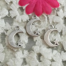 Free Ship 112 Pcs Antique Silver Moon Star Charms Pendant 17X11MM H-5161