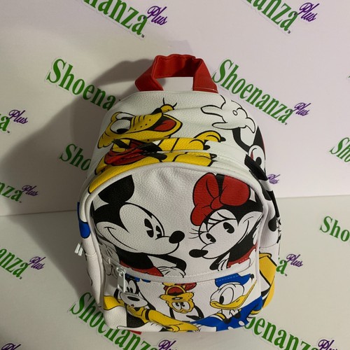 Disney Mini Mochila Mickey Minnie Goofy Donald Pluto Fab Five Bolso Blanco - Imagen 2 de 7