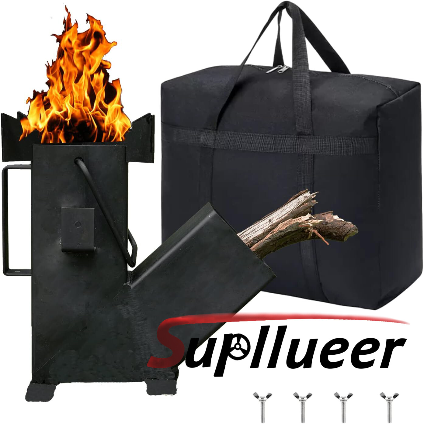 Supllueer HeavyDuty Portable Wood Burning Rocket Stove For Camping