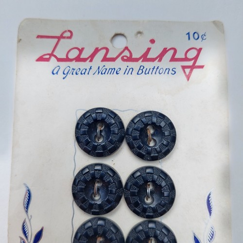 Vintage Lansing Negro 6 Botones 2 Agujeros En Tarjeta Original #2369 Talla 24 Hecho en EE. UU. - Imagen 3 de 8