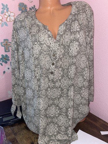 Westport Women's Blouse Floral, 3/4 Tie Sleeve Size 3X (B) - Picture 3 of 12