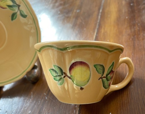 6 Vintage Longchamp Fruit de France Fayence Tassen & Untertassen YY743 - Bild 5 von 9