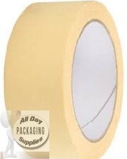 6 x 50MM WIDE MASKING TAPE ROLLS 50 METRES PER ROLL - EASY TEAR PAINTING CAR ART