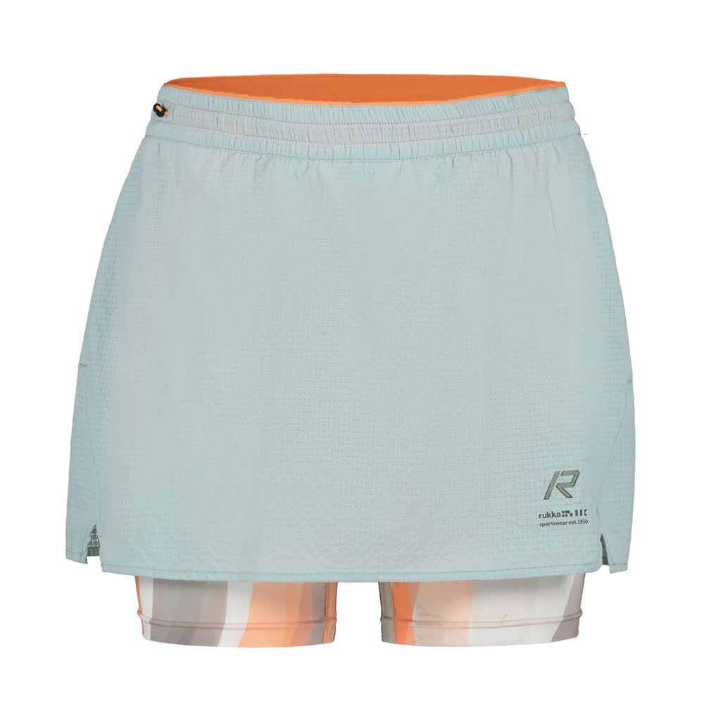 Jupe short pour le course à pied femme Rukka Majaa vert corail pour vos sessions de trail estival