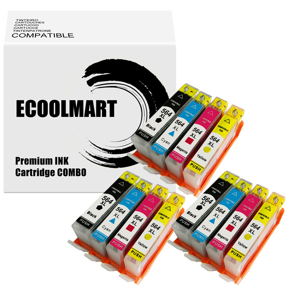 12PK Ink Cartridge replace for HP 564XL Photosmart C5390 D5468 Deskjet 3070A