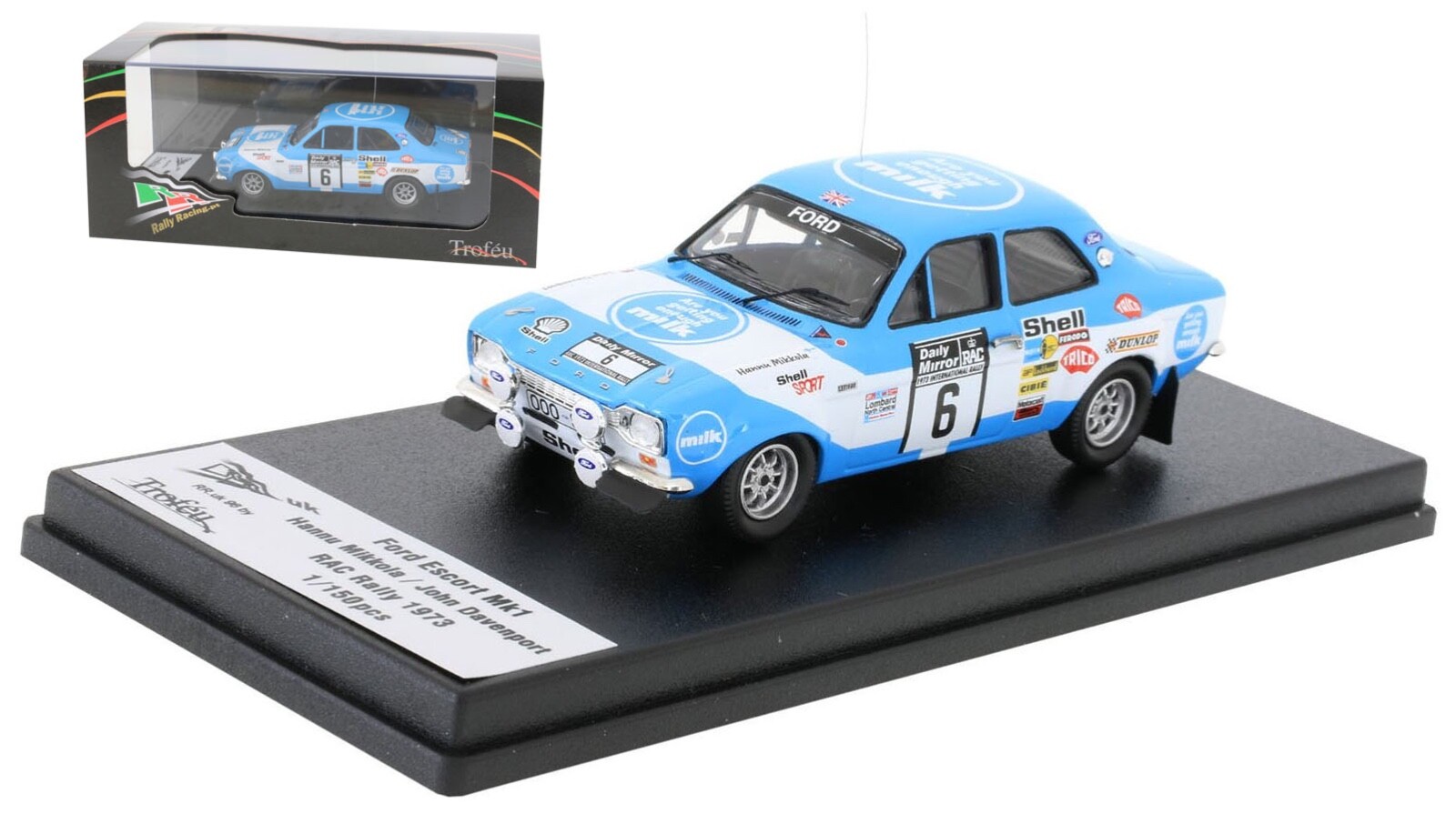 Trofeu RRUK96 Ford Escort MK I #6 RAC Rally 1973 - Hannu Mikkola 1/43 Scale