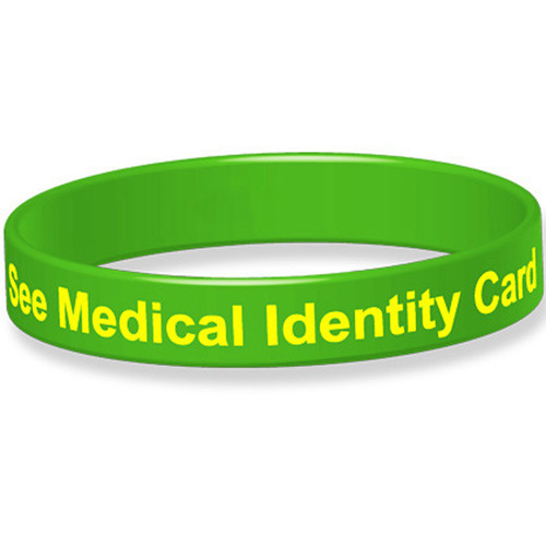 Silicone Medical Wristband See Medical Identity Card - Picture 1 of 4