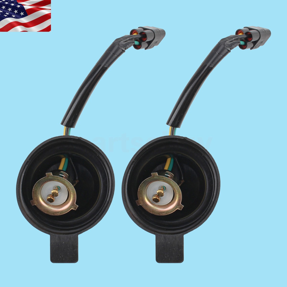 Pair of Headlight Socket Cords Wires Harness For Yamaha YFZ450