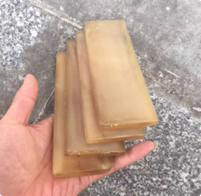 2x Natural Yellow Sheep Horn Sheet Knife Blanks Plate Scales Handle Material DIY