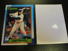 1990 Topps Alan TRAMMELL Blank Front ERROR & Correct - Tigers