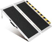 3FT Folding Wheelchair Ramp, Portable Aluminum Handicap Ramp 800LB Non-Slip