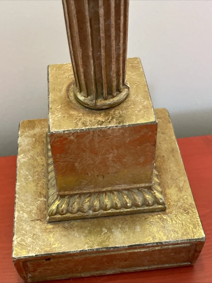 老式金属烛台台灯金色镀金罗马柱洋蓟27 — 第 3/4 张图片