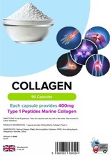 Collagen Marine 400mg Protein für Knorpelband Knochen 90 Kapseln LINDEN UK