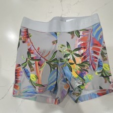 Nike Pro Dri-FIT Women's S Compression Shorts Tropical Floral Gray Multicolor