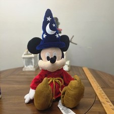 Disney Store Sorcerer Magic Fantasia Mickey Mouse Plush Medium Wizard Toy Large