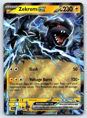#ad Zekrom ex 034 086 Holo Double Rare Black Bolt Pokemon Near Mint $1.99