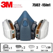 15 in 1  3M 7502 Respirator Mask Suit Industry Painting Spray Dust Gas Mask
