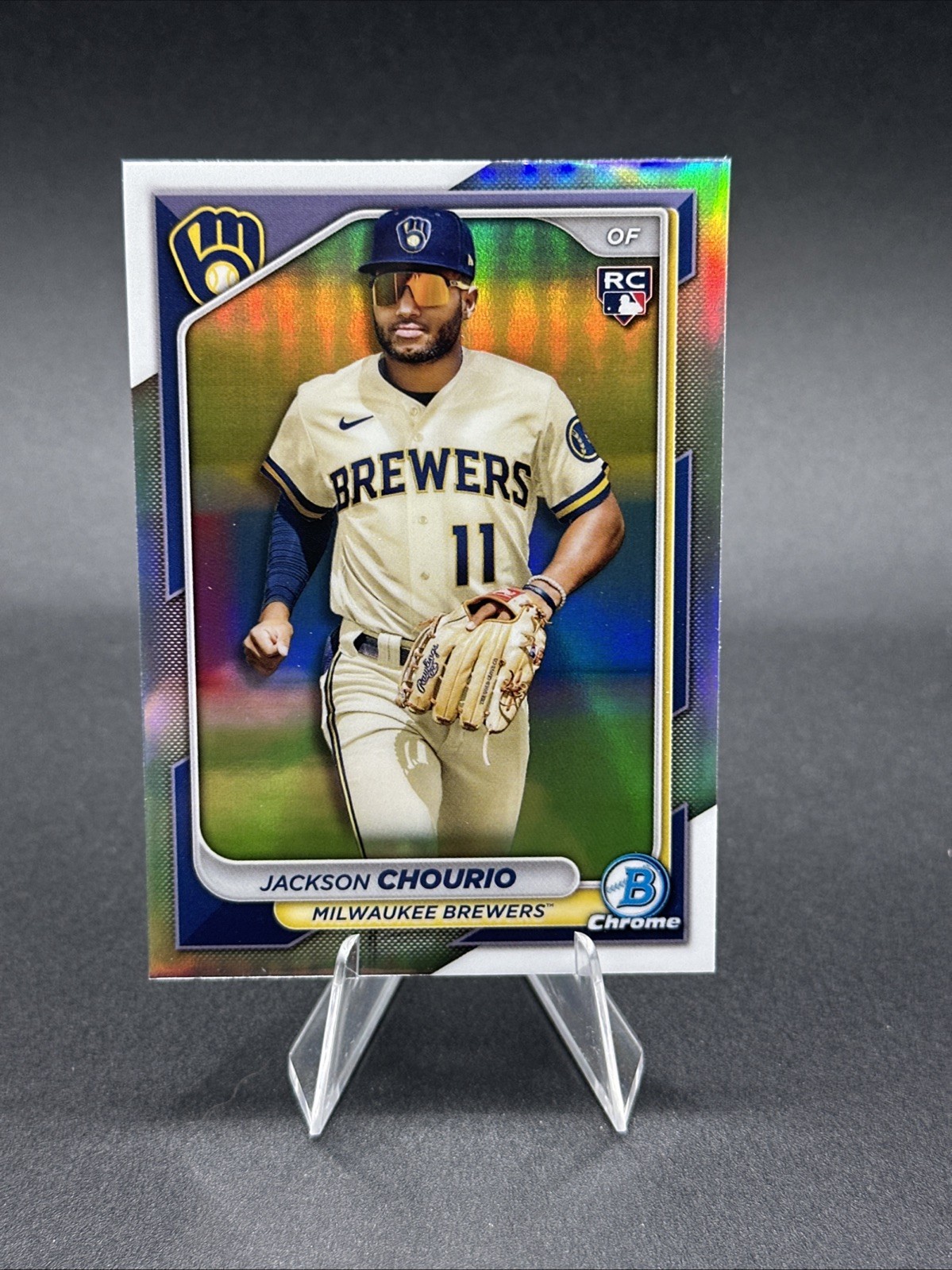 Jackson Chourio 2024 Bowman Chrome Image Variation Refractor RC Rookie #69