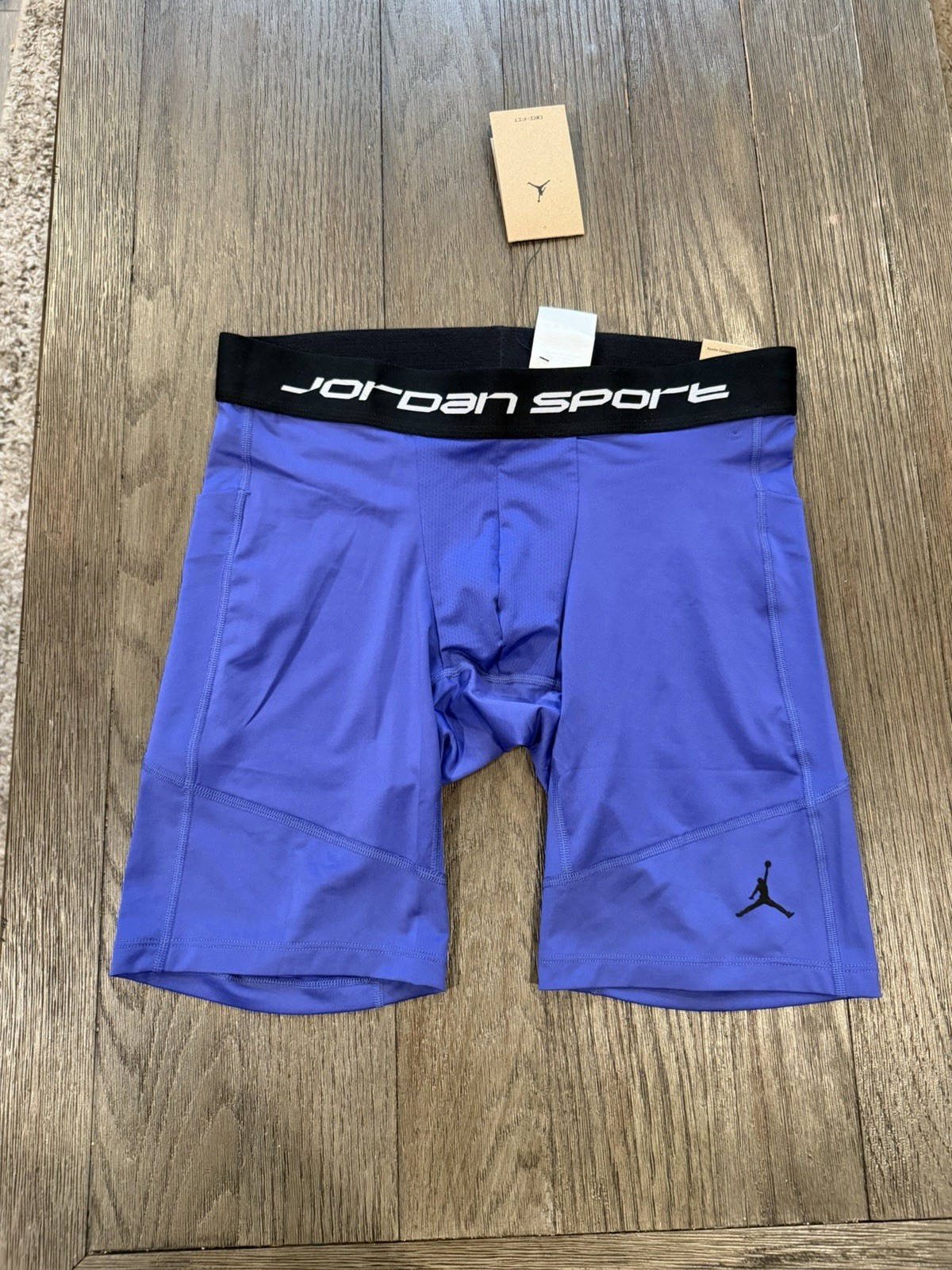 Mens Nike Air Jordan  Spandex Half Tights Compression Shorts Purple L New