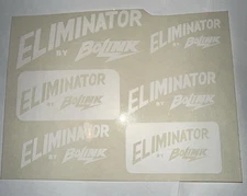Eliminator By Bolink White Decal Sticker Sheet RC Car Vintage New