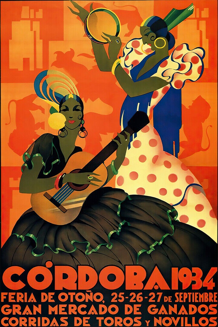 361167 Niñas Música Flamenca Córdoba 1934 Viaje Visita España Póster Impresión
