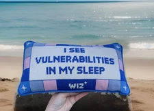 Furbish I See Vulnerabilities In My Sleep Rectangle Needlepoint Pillow 7x13 New