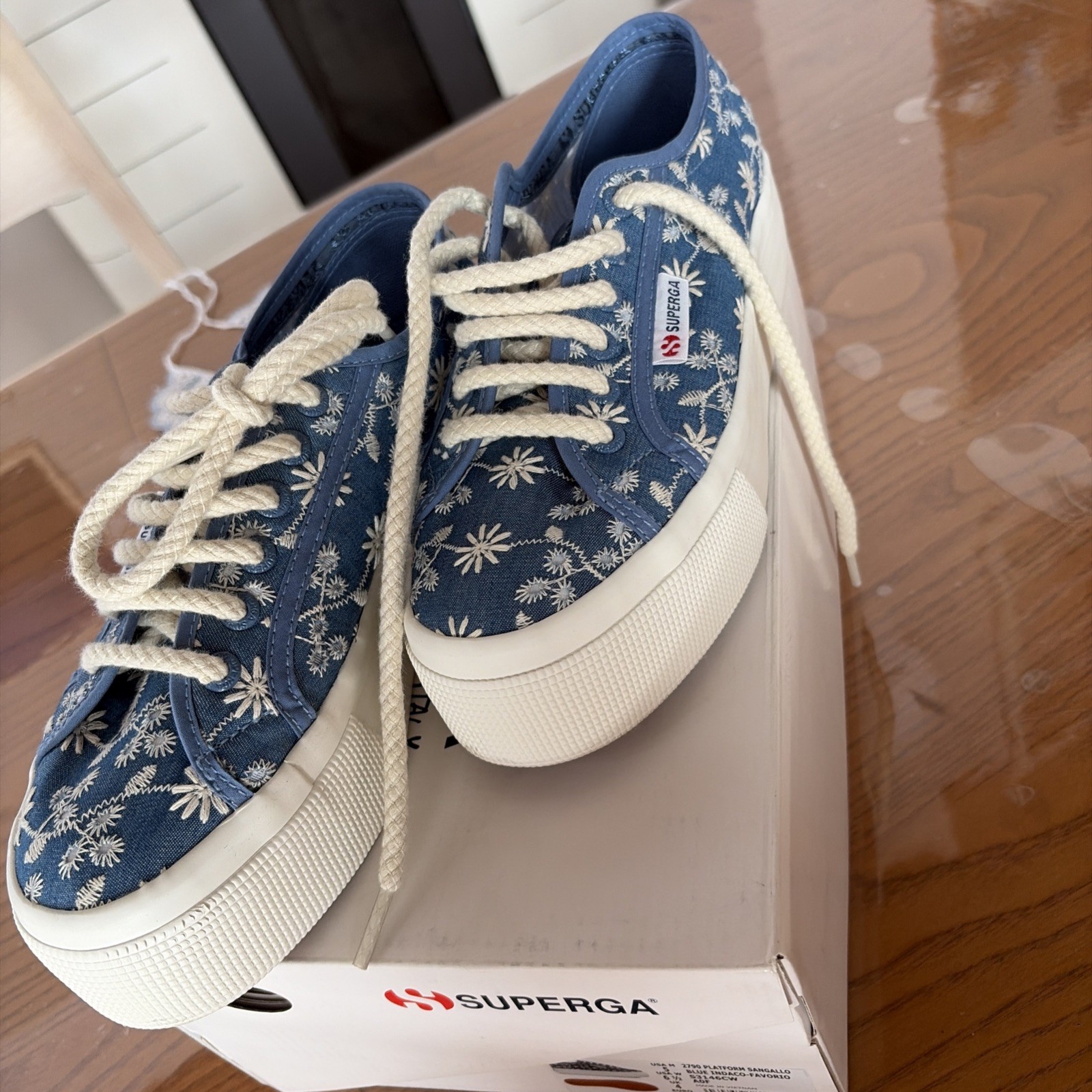 Superga Platform Sangallo 2790 Donna n37 Blu Indaco/avorio Originali con Scatola