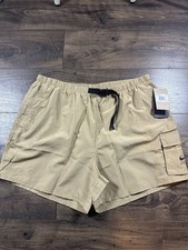 Nike Swim MENS SIZE XXL Voyage Cargo Woven Shorts 5" NESSF453 Beige Packable