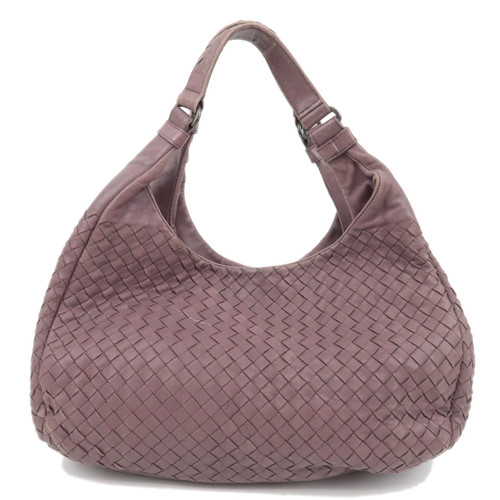 BOTTEGA VENETA Intrecciato Leather Shoulder Bag Greige Authentic