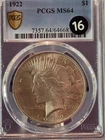 1922 United States Silver Peace Dollar PCGS Graded MS64 Gold Shield 04/2026 #16