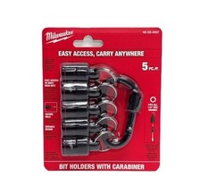 Milwaukee 48324537 5PC Bit Holder w/ Carabiner, Durable Design
