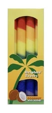 Candles Taper Coconut Rainbow  4 CT  By Aloha Bay Hand Poured