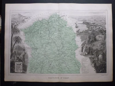 Carte géographique ancienne..province d'Oran.. dressée par Vuillemin - Photo 1/4