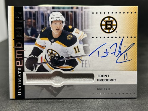 TRENT FREDERIC 2024-25 Upper Deck Ultimate Collection Emblems AUTO #UE-TF Bruins - Picture 1 of 3