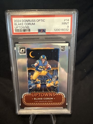 2024 Panini Donruss Optic Blake Corum Uptowns RC Rookie SSP #14 Rams PSA 9