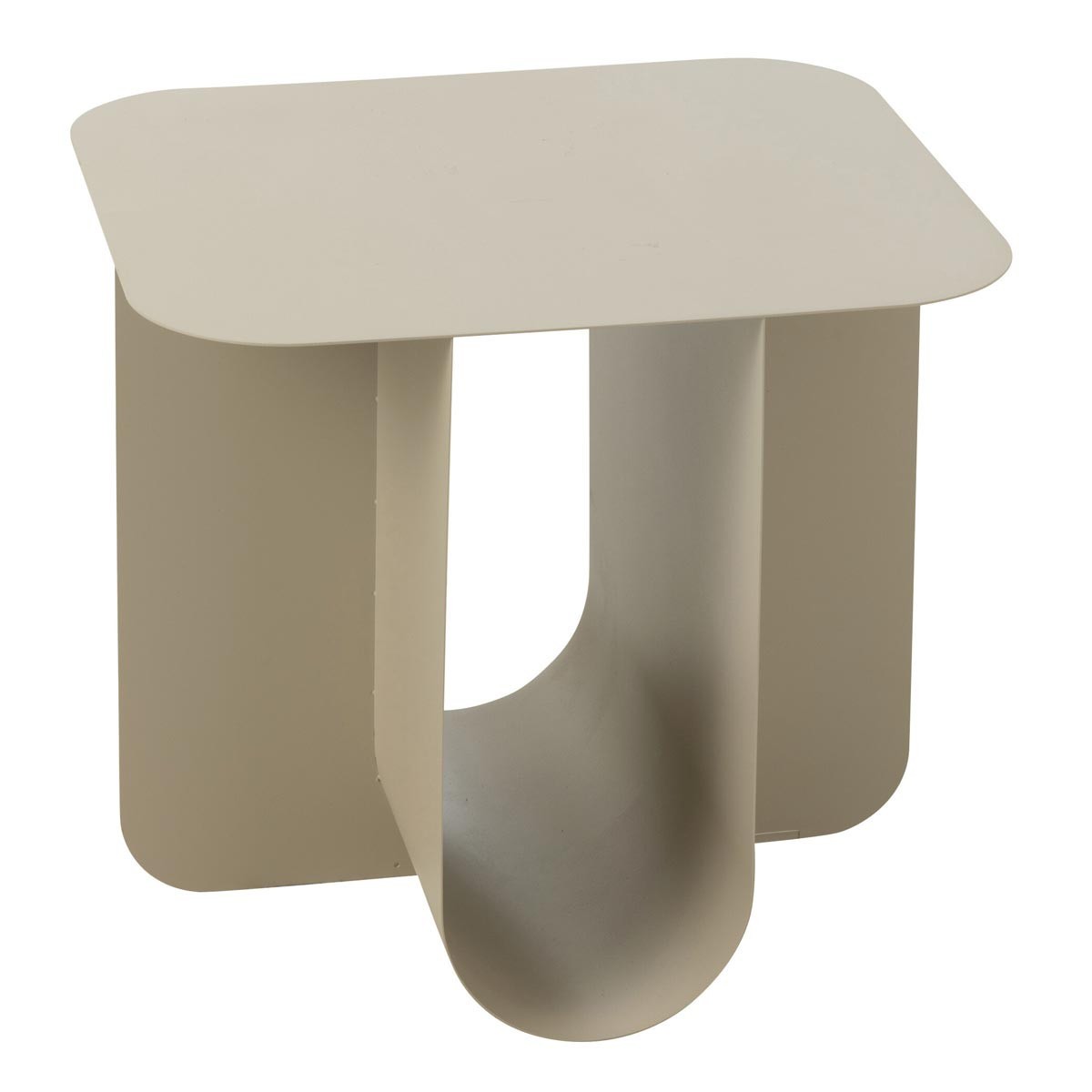 Table d'appoint carrée Reva en métal beige, solution petits espaces