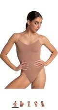Capezio Camisole Leotard w/Clear Adjustable Strap - SUNTAN - New W/ Tag M, L